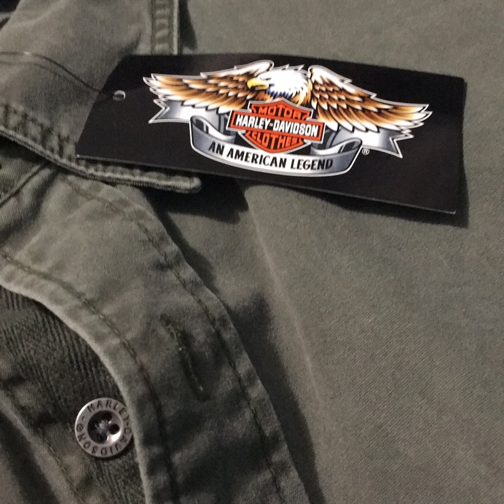 Harley Davidson Short Sleeve Shirt Military Style